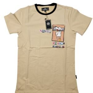 The Hideout Clothing Mens S Beige Graphic Pocket Tee NWT Never Rat Friends789-90